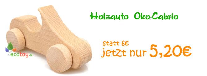 Holzauto Öko-Cabrio aus Buchenholz naturbelassen