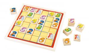 Kinder-Sudoku in der Größe 6x6 mit Zahlen und Bilder