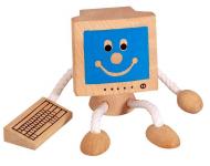 Holzfigur Monitor - lustiges Holzspielzeug für Kleinkinder