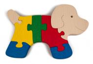 Holzpuzzle Hündchen öko Spielzeug aus Buchenholz für Vorschulkinder 