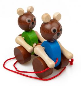 Ziehtiere Bären ist ein lustiges Spielzeug aus Holz