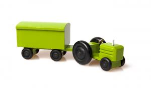 Mini-Traktor farbig Möbeltransport - Holzspielzeug für Kinder ab 3 Jahren