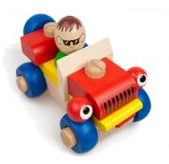 Ziehspielzeug zwinkerndes Steck-Holzauto mit beweglichen und abnehmbaren Teilen