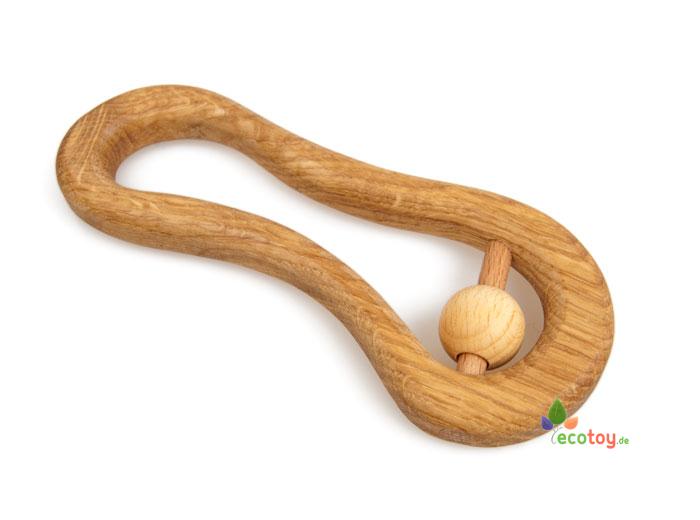 Holz Babyrassel Oval Okologisches Babyspielzeug Nach Waldorf Art Ecotoy De