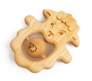 Holz-Babyrassel Schaf - öko Babyspielzeug aus Eschenholz nach Waldorf Art