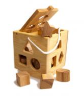 Öko-Steckwürfel - Montessori Holzspielzeug aus massivem Eschenholz