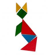 Legespiel Tangram bunt aus Holz